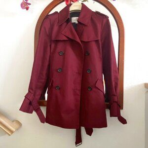 Coach Burgundy Trench Coat, XXS